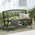 On Shine 50'' Patio Garden Bench, Loveseats Patio Park Bench, Metal Bench - Image 7