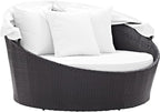 Modway Convene Wicker Rattan Outdoor Patio Retractable Canopy Round Poolside - Image 5