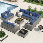 Aoxun 12 Pieces Patio Furniture Set Wicker Rattan Outdoor Sectional - Image 2