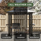 Aoxun Grill Gazebo 8 x 5FT, Outdoor Barbecue Gazebo - Image 5