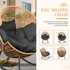 Vongrasig Wicker Rocking Egg Chair PE Rattan - Image 7