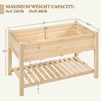 Yaheetech 47x23x32in Wooden Raised Garden Bed - Image 2