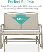Best Choice Products 2-Person Outdoor Patio Swing Glider Steel Bench Loveseat - Image 6