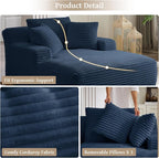 66" Chaise Lounge Chair Indoor, Oversized Boneless Couch Comfy Upholstered - Image 5