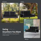 RELAX4LIFE Porch Swing 2-Seat Patio Rattan, Wicker Porch Swings Outdoor W/Two - Image 9