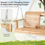 Tangkula 2 Person Hanging Porch Swing, Outdoor Bench Swing - Image 8