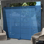 Casaphoria Metal Privacy Screen Outdoor, Louvered Blue - Image 3