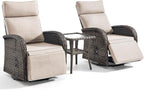 3 Pieces Zero Gravity Patio Swivel Rocking Recliner Chairs Set of 2 - Image 7