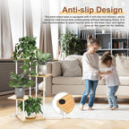 4 Tier Plant Stand Indoor Outdoor, Wood Metal Corner Shelf, Planter Shelf - Image 5
