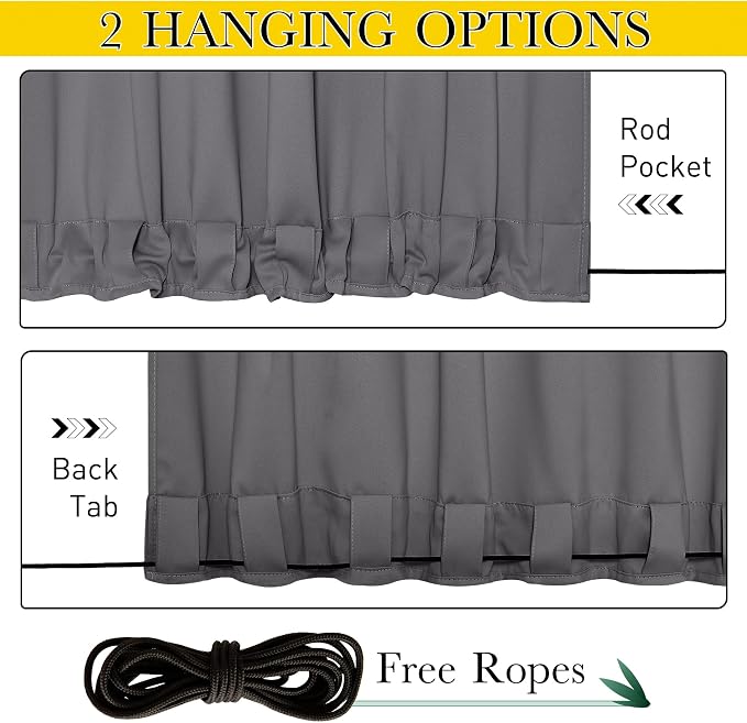 NICETOWN 2 Panels Blackout Outdoor Curtains - Image 3