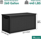 YITAHOME XXL 260 Gal Large Deck Box, Outdoor Resin Storage Box, Rattan Storage - Image 6