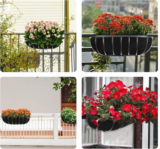 2PCS 24Inch Upgraded Planter Basket Liners Fabric Window Box Liners Felt Trough - Image 6
