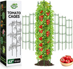 Halatool 63 Inch Tomato Cages for Garden, 6 Pack Adjustable Tall Tomato Cage by HALATOOL