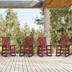 KINGYES Oversized Outdoor Rocking Chair Set of 4, All-Weather Patio Rocking - Image 2