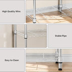 3 Tiers Shelf Metal Storage Shelves Wire Rack Closet Organizers - Image 3