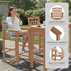 Ciokea 3 Pcs Outdoor Bar Height Table Set, Heavy-Duty All-Weather HDPE Patio - Image 6