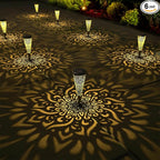 6 Pack Solar Lights Outdoor Garden Decorative Mandala Solar Garden Lights by gardencave