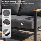 Metal Patio Furniture Set, 6 Pieces Outdoor Sectional Sofa Set - Image 4