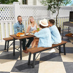 Tangkula 59" Narrow Outdoor Dining Table - Image 4