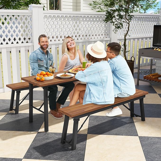 Tangkula 59" Narrow Outdoor Dining Table - Image 4