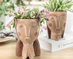 Face Planter Pots with Drainage Hole, Resin Head Planters - Image 7