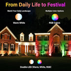 Christmas Spot Lights Outdoor Color Changing Landscape Spotlights, 12W RGBW LED - Image 6