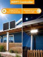 WERISE Solar Flood Lights Outdoor Waterproof IP66, 3600 Lumen 6500K LED - Image 2
