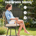 Outdoor Bar Stools Set of 6, 360° Swivel Metal Frame, Wicker Patio Bar Height - Image 7
