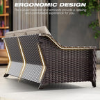 Joyside Patio Furniture Set, 3 Pieces Outdoor Wicker High Back Sofa - Image 6