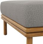 Modway Wren Teak Wood Outdoor Ottoman in Natural Driftwood - Image 9