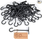 6inch Plant Hooks 50Pack Hanging Plant Bracket Metal Plant Hanger Black by QTJUST