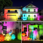Fabrito Color Changing Solar Spot Lights Outdoor 10 Pack, Auto On/Off RGB - Image 6