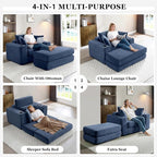HANXIN 62" Chaise Lounge Chair Indoor, Oversized Corduroy Boneless Convertible - Image 4