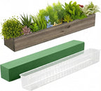Dandat 1 Set Wood Boxes for Centerpieces 28 x 5 Inch Rectangle Wooden Planter by Dandat