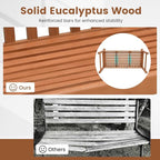 Tangkula Outdoor Garden Bench, 2-Person Eucalyptus Wood Bench - Image 9