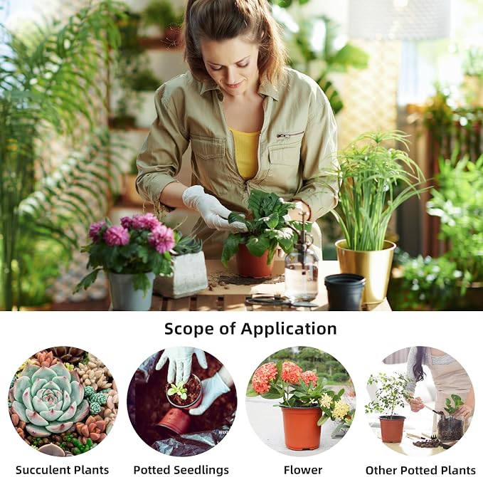 Plant Nursery Pot/Pots 200 Pcs 6" Plastic Plants Pots Flower Pots Seed Starting - Image 6