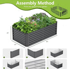 6x3x2FT Galvanized Raised Garden Bed, Galvanized Planter Boxes Outdoor - Image 4