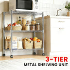 Xcity Storage Shelves, 3 Tier Heavy Duty Metal Shelving Unit - Image 3