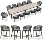 PURPLE LEAF 13 Pieces Outdoor Dining Set Patio Table and Chairs Set Aluminum by PURPLELEAF