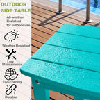 Y&M Outdoor Side Table, HIPS Adirondack Small Single Table, Waterproof Square - Image 8