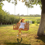 VINGLI Upgraded Patio Wooden Porch Swing - Image 8