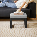 IBUYKE 16 Inch Small Foot Stool Ottoman, Rectangle Linen Foot Rest - Image 2
