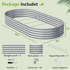 2PCS 8x4x1ft Galvanized Metal Raised Garden Bed Kit, Outdoor Planter Box - Image 2