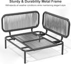 4 Piece Modern Outdoor Sectional Sofa, Weather-Resistant Metal Frame and - Image 8