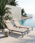 2 Pack Foldable Chaise Lounge Chair - Image 2