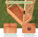 Giantex Raised Garden Bed with Trellis & Hanging Roof, Wood Planter Box with - Image 6