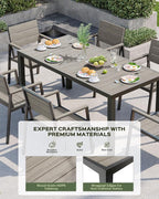 Outdoor Dining Chairs Set of 2, HDPS + Aluminum Patio Dining Chairs - Image 2