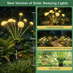 6 Pack 48LED Solar Garden Lights, 8 Lighting Modes Swaying Mushroom Lights - Image 2