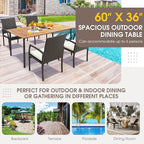 Tangkula 63" Acacia Wood Patio Dining Table - Image 8