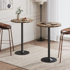 Flamaker Round Bistro Pub Table Modern Style Metal Base MDF Top Cocktail Bar - Image 8